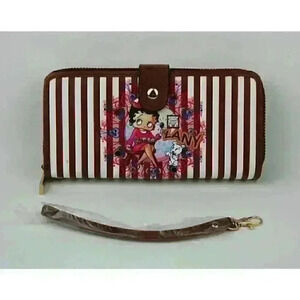 NEW! Betty Boop Women's Lany Vegan Wristlet Wallet